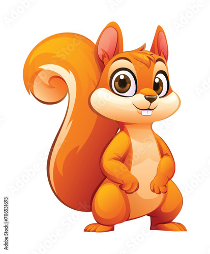 Squirrel cartoon vector illustration isolated on white background