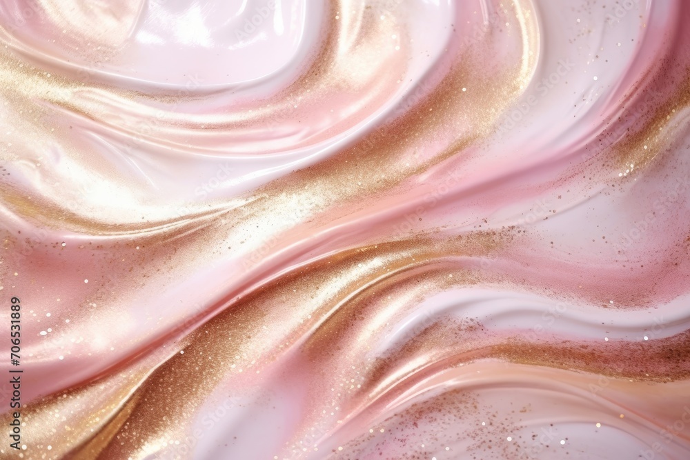 Obraz premium Close-up of a Luminous Pink and Gold Background