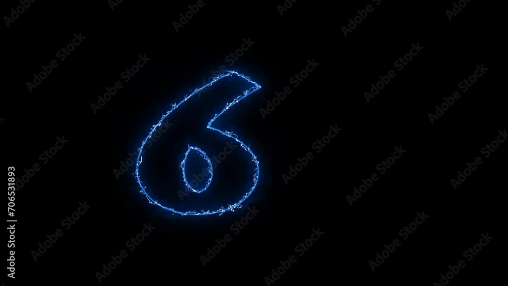 Digital countdown animation . Glowing number on timer countdown on isolated black background Digital countdown animation . Glowing number on timer countdown on isolated black background