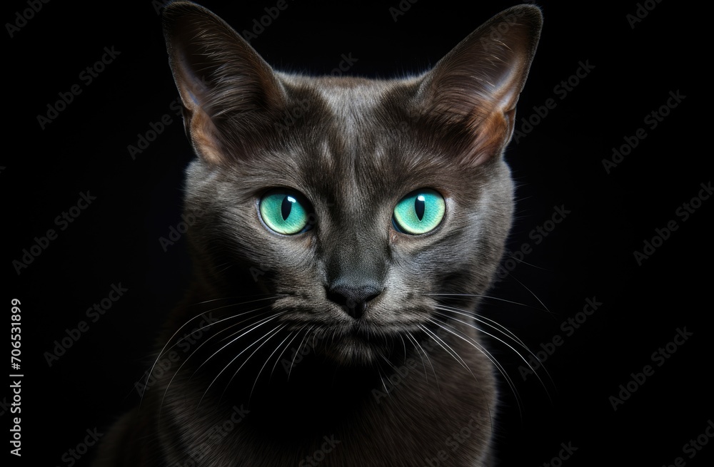 Close Up of Cat With Blue Eyes