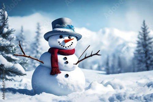 snowman of the snow, 4k, best quality  © Hassan
