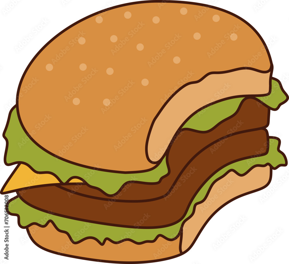 Hamburger Illustration Element Set Hamburger Illustration Element Set