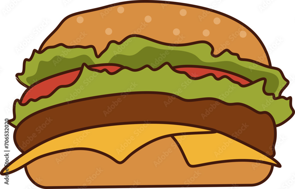 Hamburger Illustration Element Set Hamburger Illustration Element Set