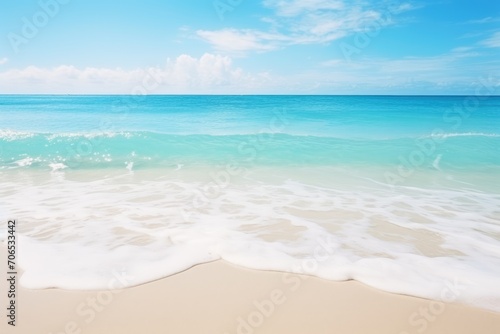 Sandy Beach With Blue Ocean in Background