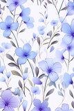 Periwinkle pastel template of flower designs with leaves and petals
