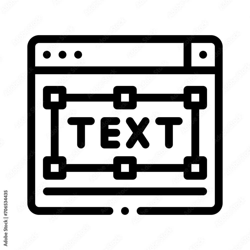 text tool line icon text tool line icon