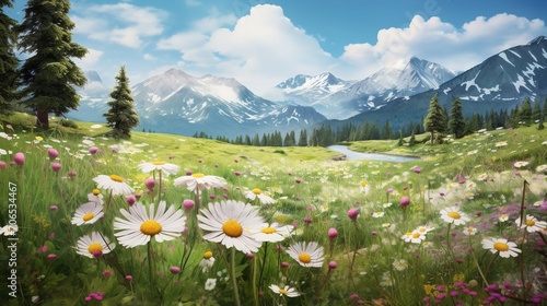 Alpine Edelweiss Meadow Elegance - AI Generated