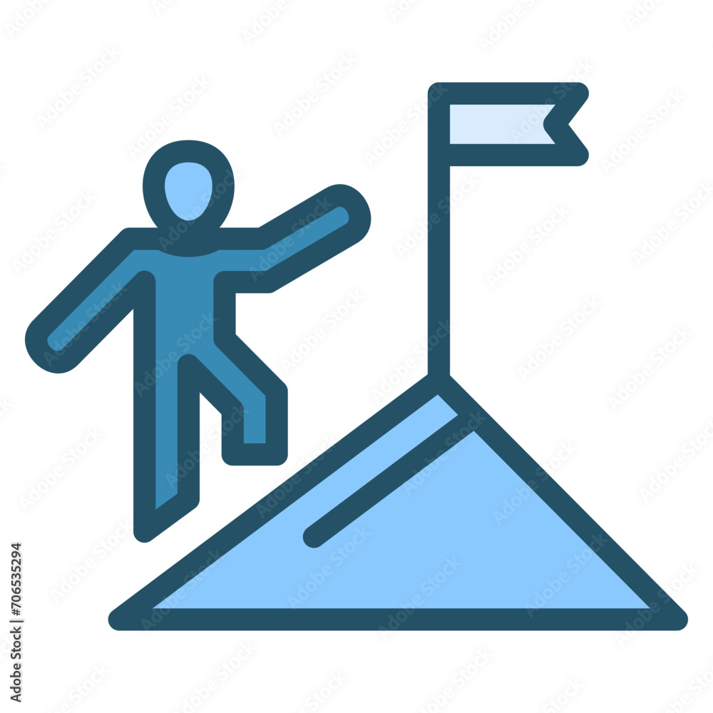 Persevere Blue Colour Icon Persevere Blue Colour Icon