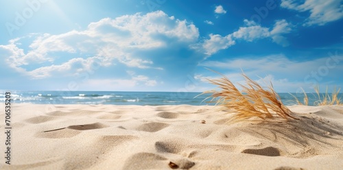 Idyllic Scene of a Beach on a Clear Sunny Day With a Blue Sky