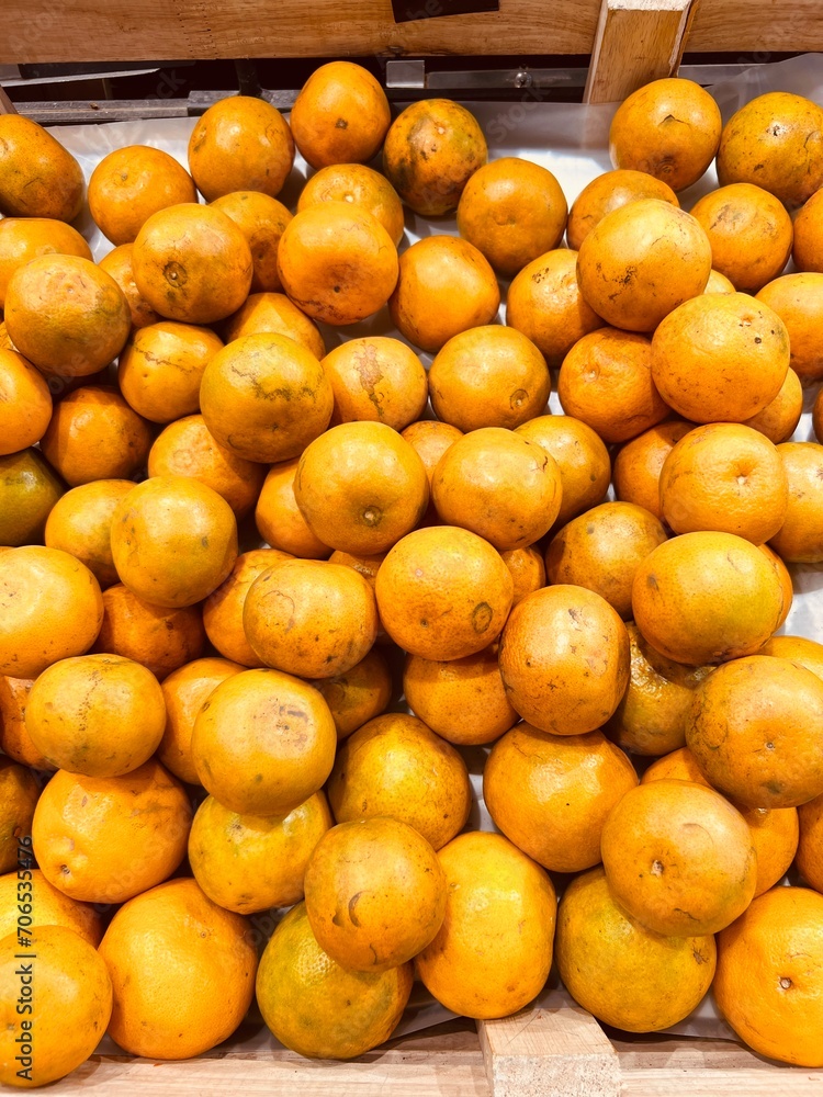 Orange healthy fruit fresh food on sell at community market store.
