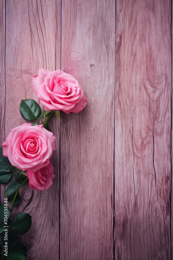 Pink Rose wooden boards with texture as background 