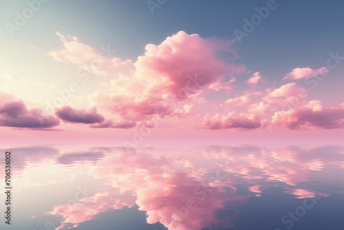 Pink sky with white cloud background  © Lenhard