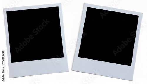 Blank instant photo frame  simple pure white background - Mockup