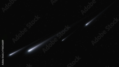 Foto Falling stars entered the atmosphere