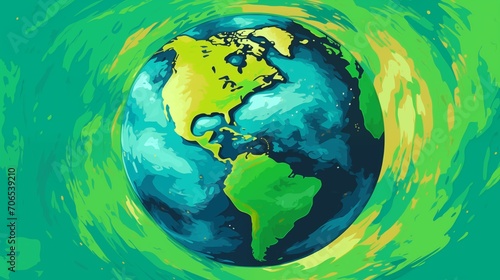 Green abstract globe, Earth abstract wallpaper. 3D globe background