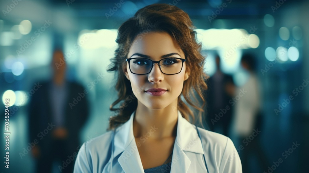 A Captivating Portrait of a Young and Beautiful Female Scientist in a White Coat, Showcasing Intelligence, Passion, and Dedication, Embodying the Spirit of Discovery, Innovation, and Breaking Barriers A Captivating Portrait of a Young and Beautiful Female Scientist in a White Coat, Showcasing Intelligence, Passion, and Dedication, Embodying the Spirit of Discovery, Innovation, and Breaking Barriers