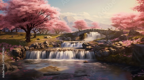 Springtime Cherry Blossom Splendor - AI Generated