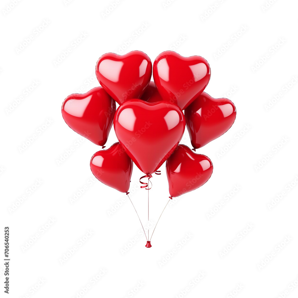 Heart balloons for Valentine's day and celebration isolated.
