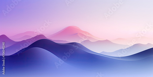 Web homepage template layered hills landscape, neon color gradient background