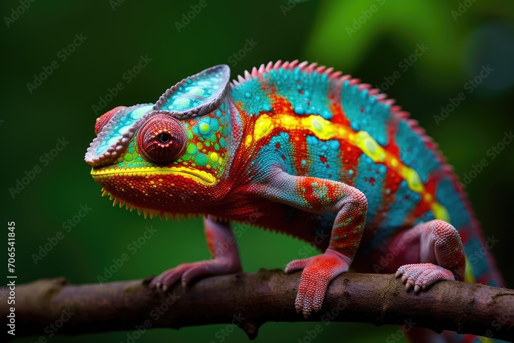 Fototapeta premium A normal colorful chamelion