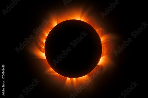 Annular solar eclipse, glowing corona during a total eclipse of the sun photo