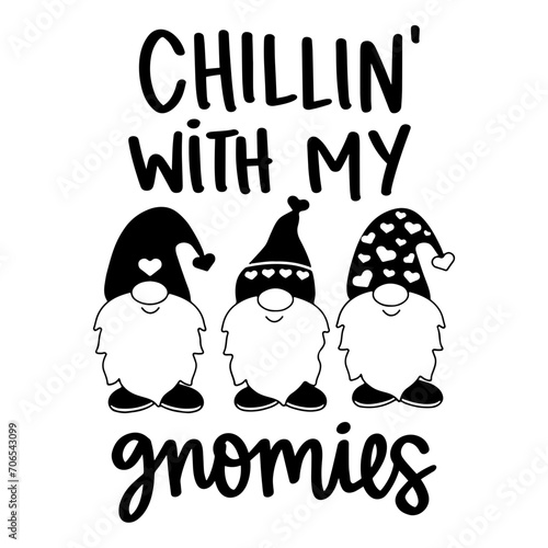 Chillin’ with My Gnomies Svg, Valentine Gnomes Svg, Valentine's day Svg, gnomes Heart Svg, cut file Cricut, Silhouette digital Download, Svg Files for cricut