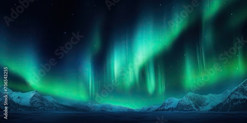 Beautiful aurora borealis over a solid plain black background high detail photograph realistic 8k hd photo northern lights over a blank background © sambath