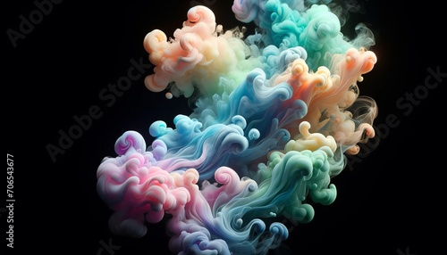 Tranquil Neon Multicolor Smoke in Wide Perspective