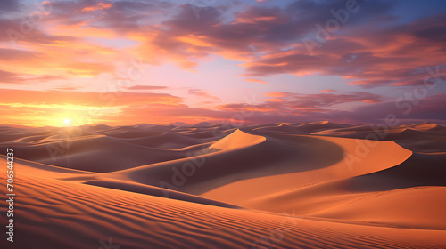 sunset over the desert © Artworld AI