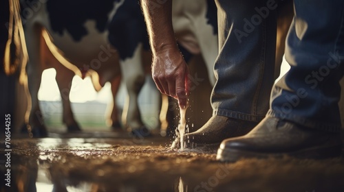 Inspecting Dairy Cow's field