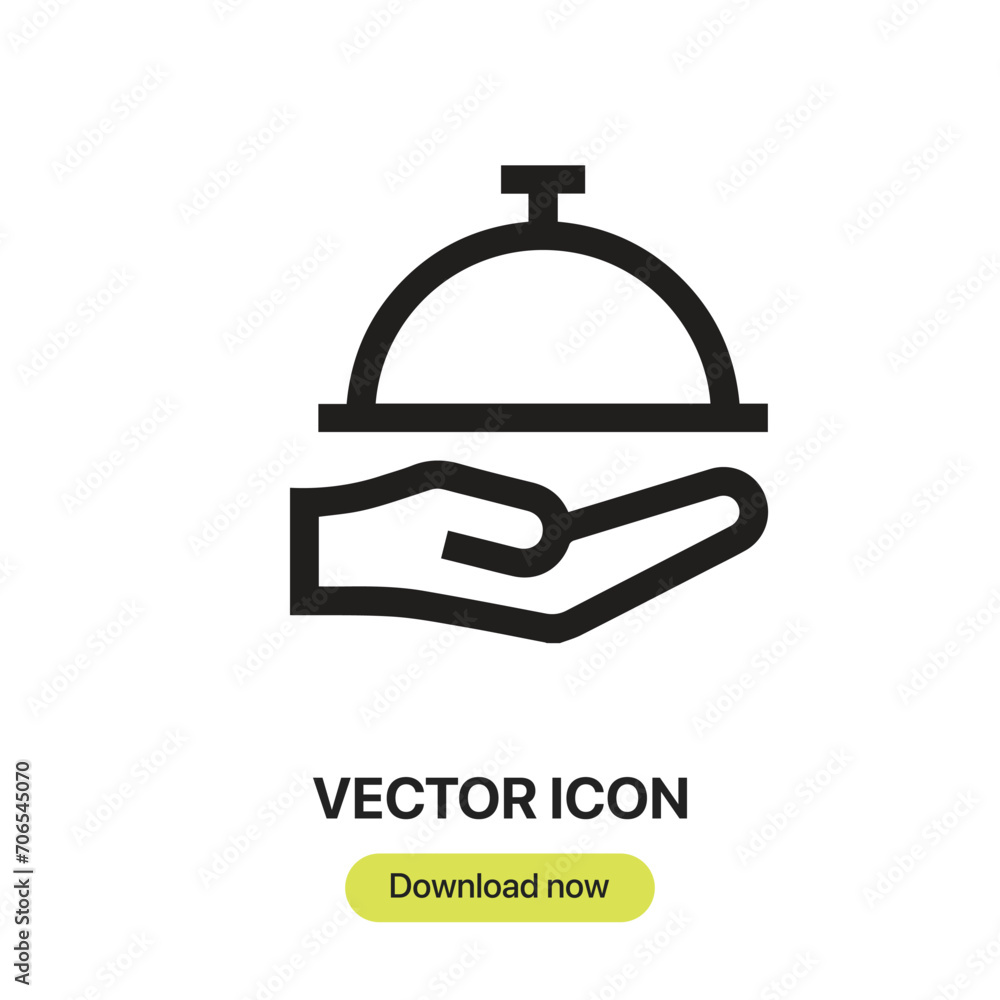 Serving Dish icon vector. Linear-style sign for mobile concept and web design. Serving Dish symbol illustration. Pixel vector graphics - Vector. Serving Dish icon vector. Linear-style sign for mobile concept and web design. Serving Dish symbol illustration. Pixel vector graphics - Vector.