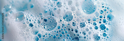 Soap foam on the surface, top view