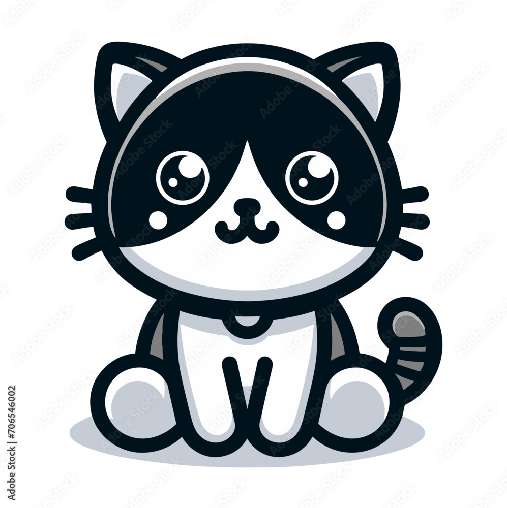 Free vector cute cat sitting cartoon vector icon illustration. Free vector cute cat sitting cartoon vector icon illustration.