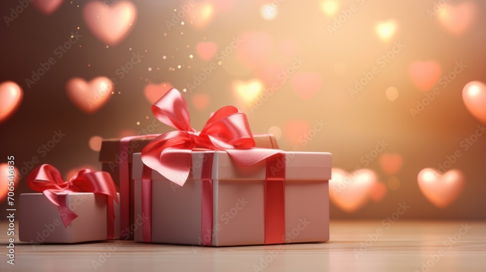 Present boxes Valentine day holiday background, copy space. Gifts shopping Present boxes Valentine day holiday background, copy space. Gifts shopping
