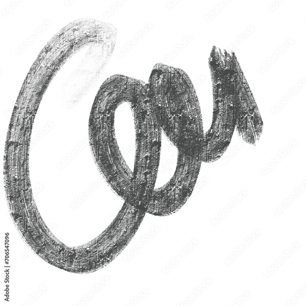 Abstract isolated brush stroke mark hand draw lines