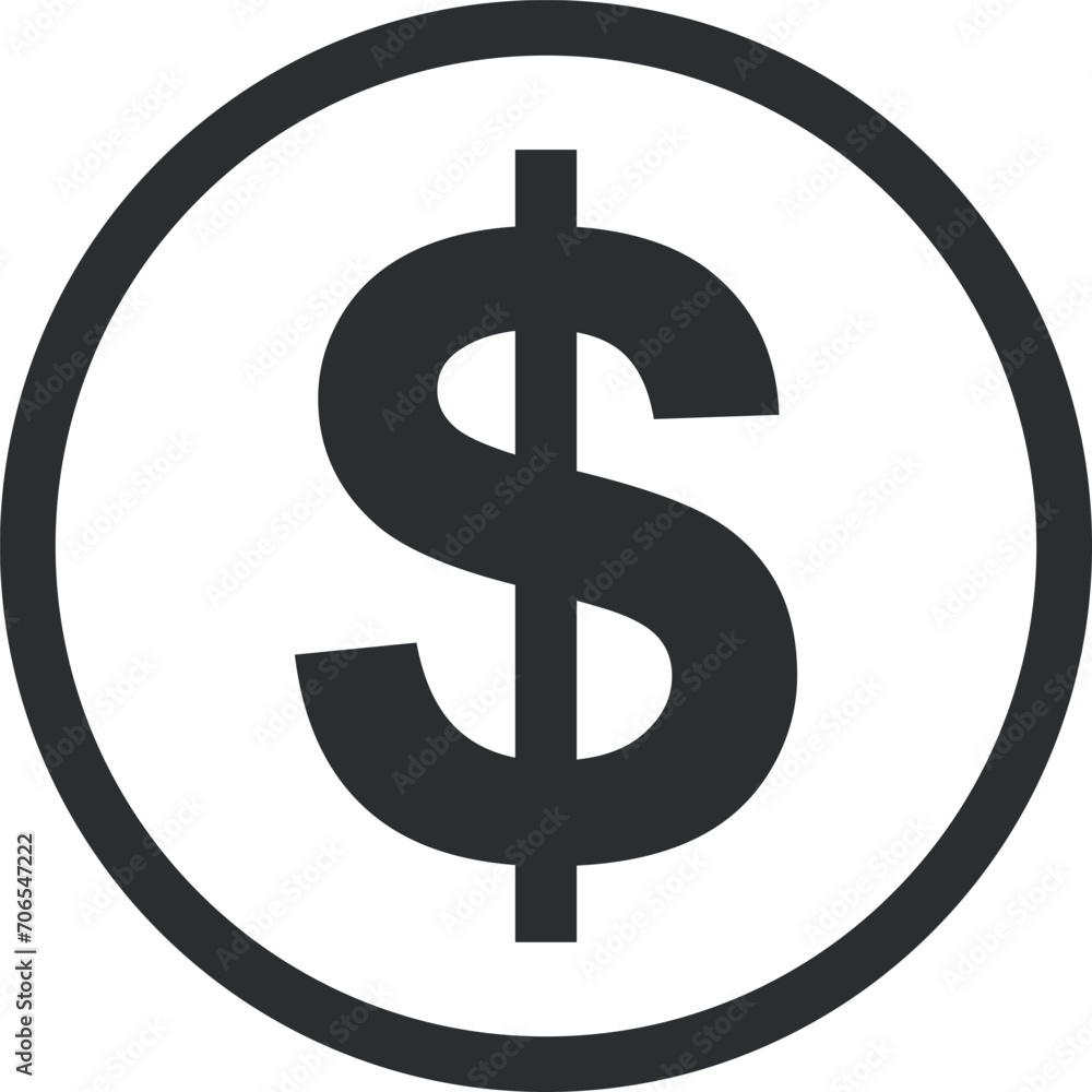 Dollar Sign Icon in Flat Style. Vector Illustration Dollar Sign Icon in Flat Style. Vector Illustration