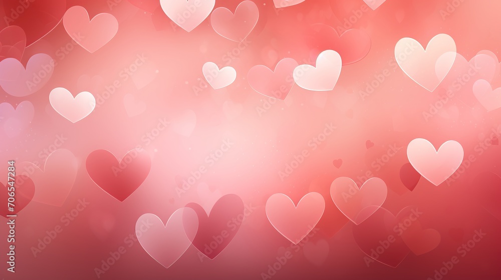 A vector Valentine's Day wallpaper with a blurred effect, showcasing abstract and softly blurred heart patterns. Generative Ai