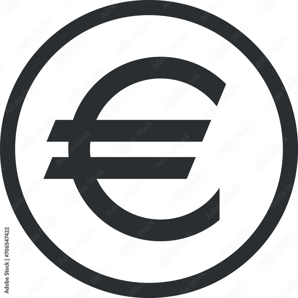 Euro Sign Icon in Flat Style. Vector Illustration Euro Sign Icon in Flat Style. Vector Illustration
