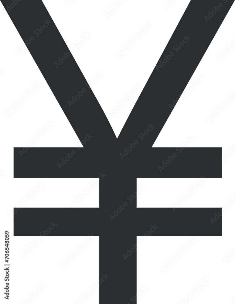 Obraz premium Japanese Yen Sign Icon in Flat Style. Vector Illustration