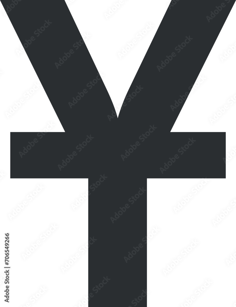 Obraz premium Chinese Renminbi Yuan Sign Icon in Flat Style. Vector Illustration