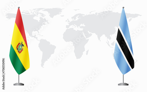 Bolivia and Botswana flags for official meeting