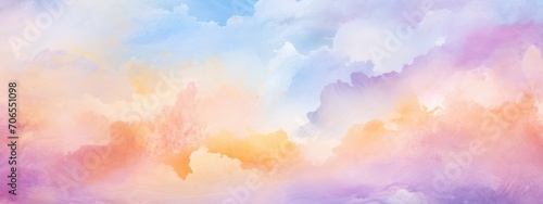 Watercolor background with clouds abstract painting with soft.
