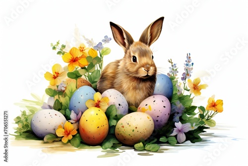 Easter clip art on white background Generative AI