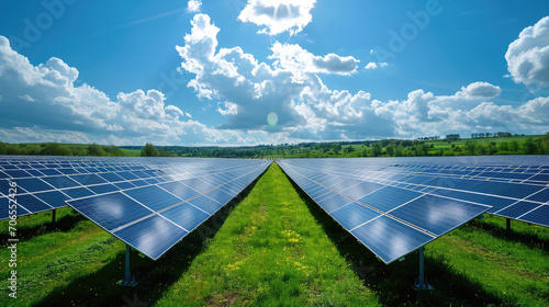 Fototapeta Naklejka Na Ścianę i Meble -  View on solar panel farm