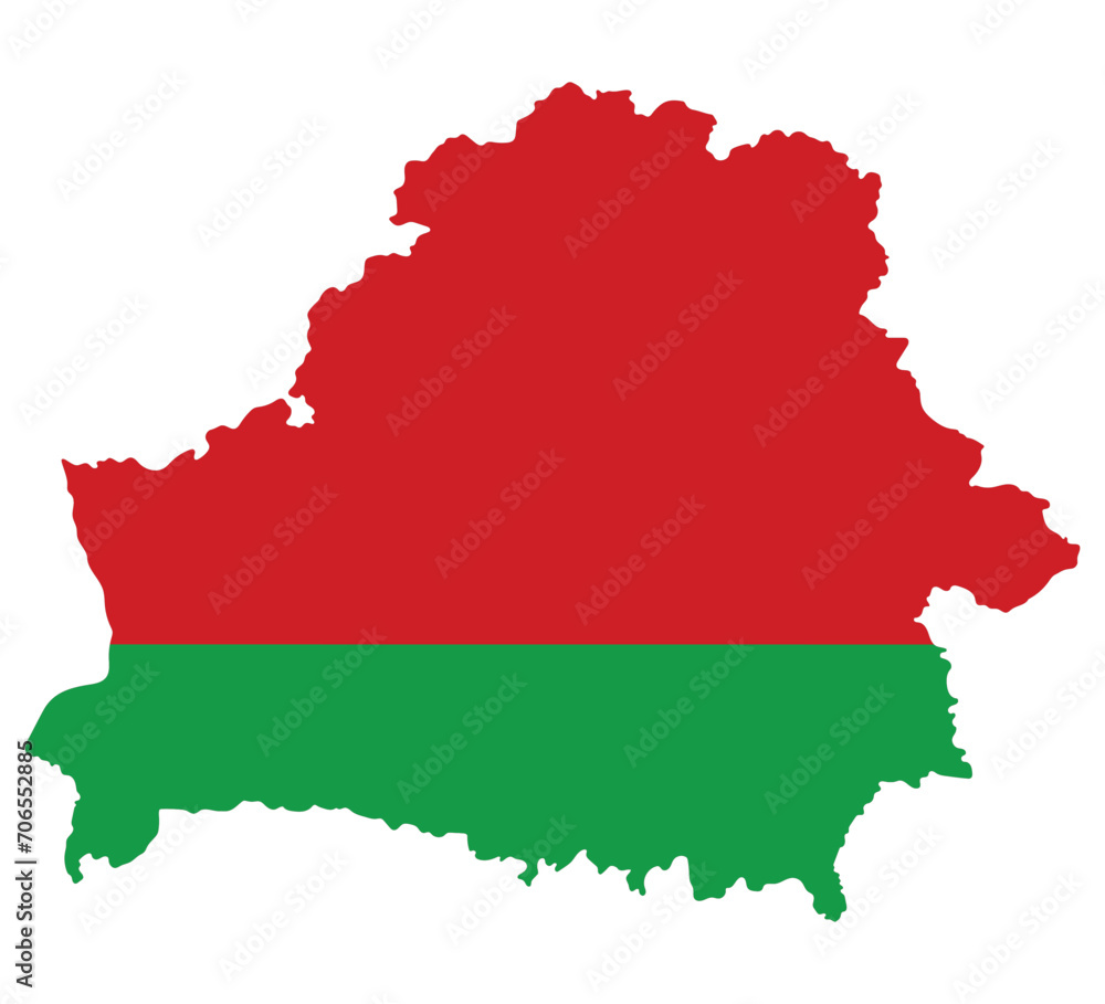 Belarus map. Map of Belarus with Belarus flag