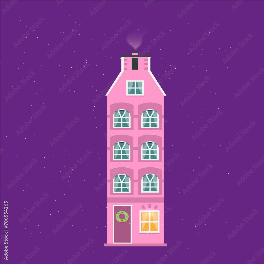 House on a bright background, vector image