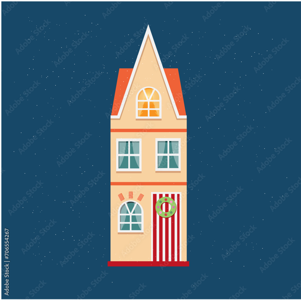 House on a bright background, vector image