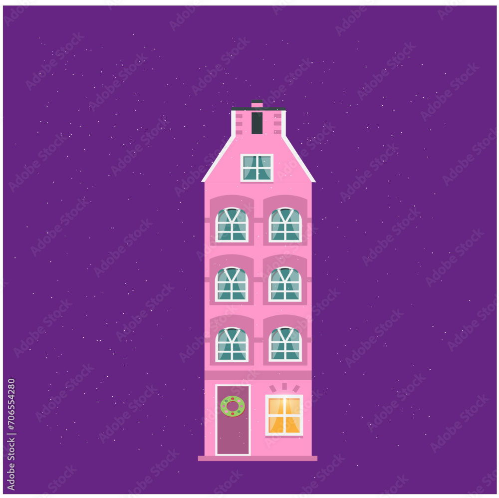 House on a bright background, vector image