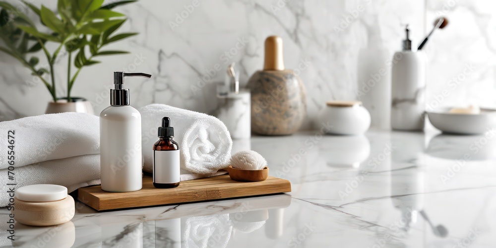 An array of beauty treatment items for spa. An array of beauty treatment items for spa.