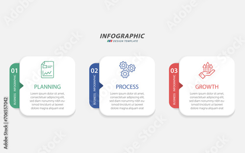 Timeline Creator infographic template. 3 Step timeline journey, calendar Flat simple infographics design template. presentation graph. Business concept with 3 options, vector illustration.